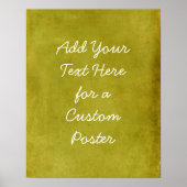 Fügen Sie Ihren benutzerdefinierten Text Mustard Y Poster (Vorne)