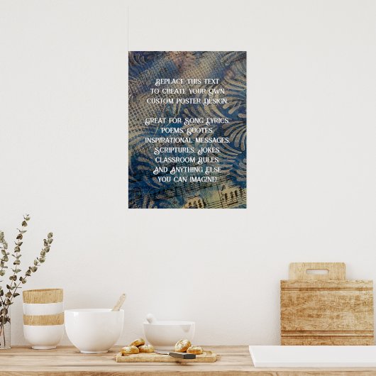 Fügen Sie Ihren benutzerdefinierten Text zu DIY Bl Poster (Küche)