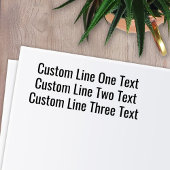 Fügen Sie Ihren bevorzugten Text hinzu - Drei Zeil Permastempel