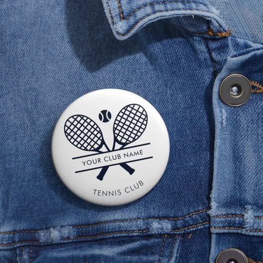 Fügen Sie Ihren Club Name Tennis Icons Navy Blue Button
