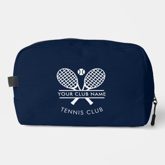 Fügen Sie Ihren Club Name Tennis Icons Navy Blue Waschbeutel (Vorderseite)