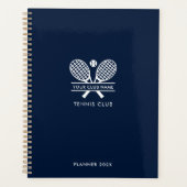 Fügen Sie Ihren Club Name Tennis Rackets Navy Blue Planer (Vorderseite)