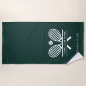 Fügen Sie Ihren Clubnamen hinzu Tennis Team Grün Strandtuch (Vorderseite)