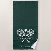 Fügen Sie Ihren Clubnamen hinzu Tennis Team Grün Strandtuch (Vorderseite)