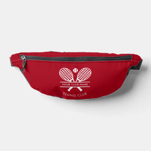 Fügen Sie Ihren Clubnamen Tennis Rackets Motif Red Bauchtasche
