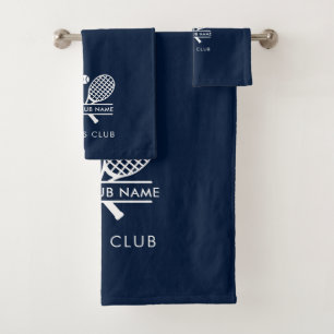 Fügen Sie Ihren Clubnamen Tennis-Schläger Motive B Badhandtuch Set