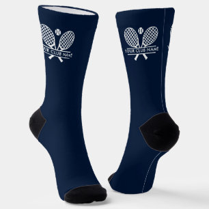 Fügen Sie Ihren Clubnamen Tennis Team Navy Blue hi Socken
