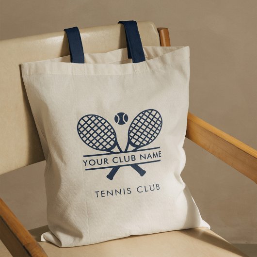 Fügen Sie Ihren Clubnamen Tennis Team Navy Blue hi Tragetasche