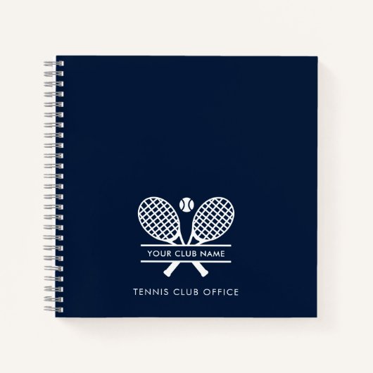 Fügen Sie Ihren Clubnamen Tennis Team Office Navy  Notizblock (Vorderseite)