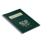 Fügen Sie Ihren Clubnamen Tennis Team Spieler Grün Notizblock (Rechte Seite)