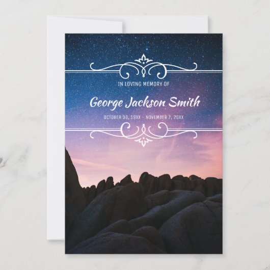 Fügen Sie Ihren eigenen Foto Memorial Service Nigh Einladung (Vorderseite)