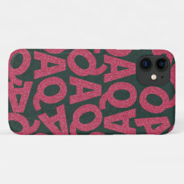 Fügen Sie Ihren eigenen Hintergrund Grün/Rosa Glit Case-Mate iPhone Hülle