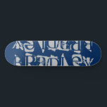 Fügen Sie Ihren eigenen Individuelle Name Personal Skateboard<br><div class="desc">Fügen Sie Ihre eigenen Individuelle Name Personalisiert Skateboard Features Ihrem personalisierten Namen in modernen silbernen Typografie auf einem einfachen blauen Hintergrund. Personalisieren Sie diese, indem Sie den Text in dem dafür vorgesehenen Textfeld bearbeiten. Geben Sie Ihrem Lieblingskateboarder zu Weihnachten, Geburtstag oder Ihrer BESTE FREUNDIN ein maßgeschneidertes Geschenk, ein personalisiertes Skateboard....</div>