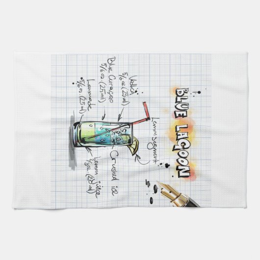 Fügen Sie Ihren eigenen Lieblingsdrink Rezept Bark Geschirrtuch (Horizontal)