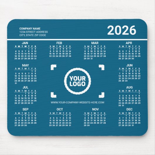 Fügen Sie Ihren eigenen Logo 2026 Kalender Mauspad (Vorne)