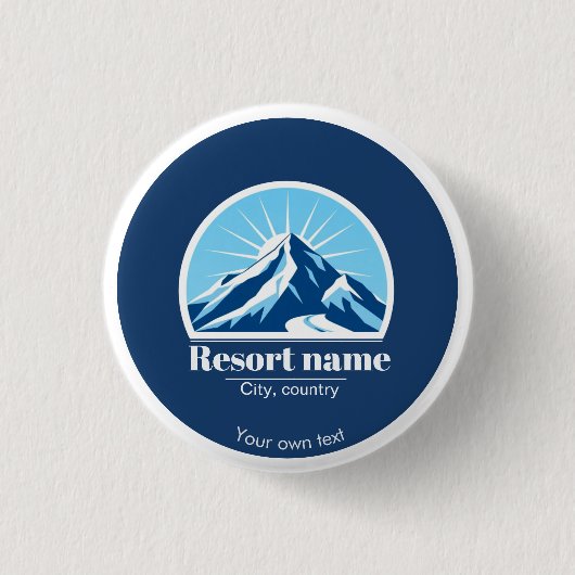 Fügen Sie Ihren eigenen Namen für das Skigebiet hi Button (Vorderseite)