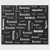 Fügen Sie Ihren eigenen Namen Schwarz und Weiß ben Geschenkpapier (Flach)