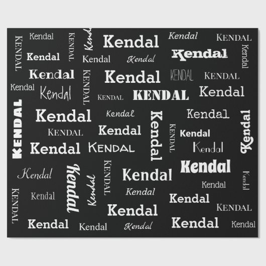 Fügen Sie Ihren eigenen Namen Schwarz und Weiß ben Geschenkpapier (Flach)