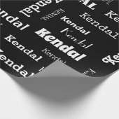 Fügen Sie Ihren eigenen Namen Schwarz und Weiß ben Geschenkpapier (Ecke)