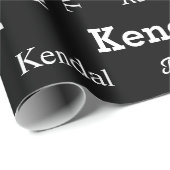 Fügen Sie Ihren eigenen Namen Schwarz und Weiß ben Geschenkpapier (Rolleneckpunkt)