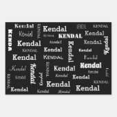 Fügen Sie Ihren eigenen Namen Schwarz und Weiß ben Geschenkpapier Set (Vorderseite)