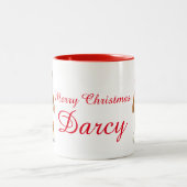 Fügen Sie Ihren eigenen Namen Weihnachtsgesang Hun Zweifarbige Tasse (Mittel)