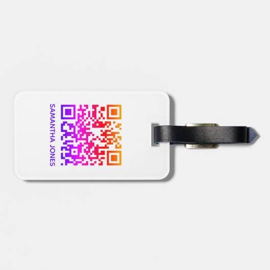 Fügen Sie Ihren eigenen QR Code Scan Minimal einfa Gepäckanhänger (Rückseite horizontal)