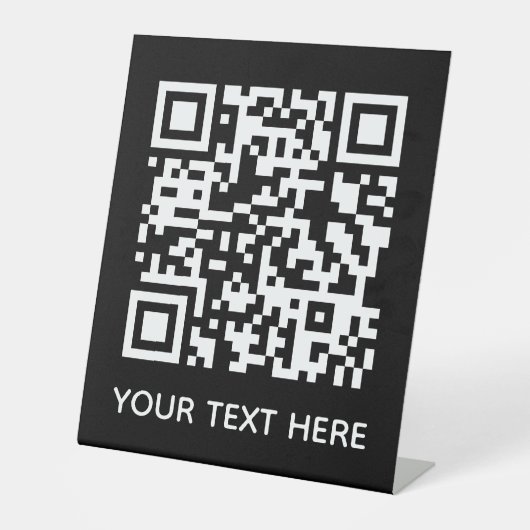 Fügen Sie Ihren eigenen QR Code Text Scan Menü Lin Sockelschild (Vorderseite)