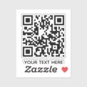 Fügen Sie Ihren eigenen QR Code Text Scan Minimal Aufkleber (Blatt)