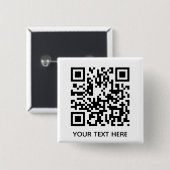 Fügen Sie Ihren eigenen QR Code Text Scan Minimal Button (Vorne & Hinten)