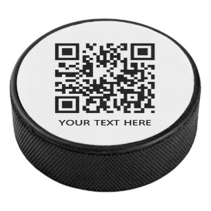 Fügen Sie Ihren eigenen QR Code Text Scan Minimal Eishockey Puck