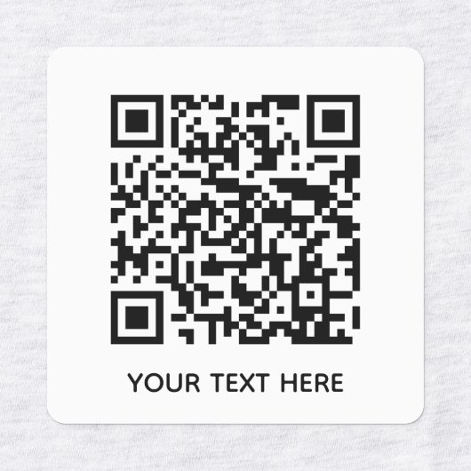 Fügen Sie Ihren eigenen QR Code Text Scan Minimal Etiketten (Design 1)