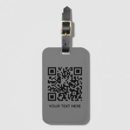 Fügen Sie Ihren eigenen QR Code Text Scan Minimal  Gepäckanhänger