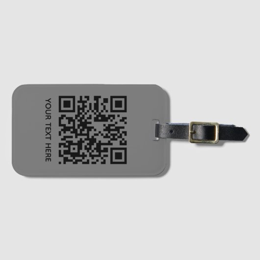 Fügen Sie Ihren eigenen QR Code Text Scan Minimal Gepäckanhänger (Vorderseite (Horizontal))