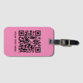 Fügen Sie Ihren eigenen QR Code Text Scan Minimal Gepäckanhänger (Vorderseite (Horizontal))
