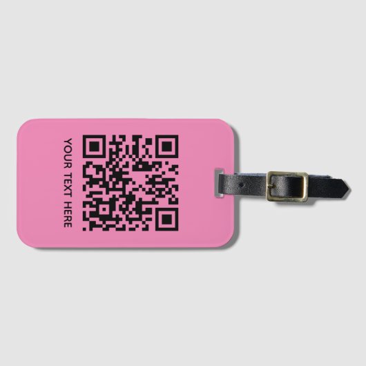 Fügen Sie Ihren eigenen QR Code Text Scan Minimal Gepäckanhänger (Vorderseite (Horizontal))