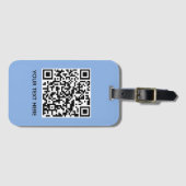 Fügen Sie Ihren eigenen QR Code Text Scan Minimal Gepäckanhänger (Vorderseite (Horizontal))