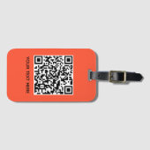 Fügen Sie Ihren eigenen QR Code Text Scan Minimal  Gepäckanhänger (Vorderseite (Horizontal))