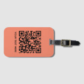 Fügen Sie Ihren eigenen QR Code Text Scan Minimal Gepäckanhänger (Vorderseite (Horizontal))