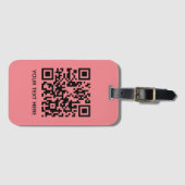 Fügen Sie Ihren eigenen QR Code Text Scan Minimal Gepäckanhänger (Vorderseite (Horizontal))
