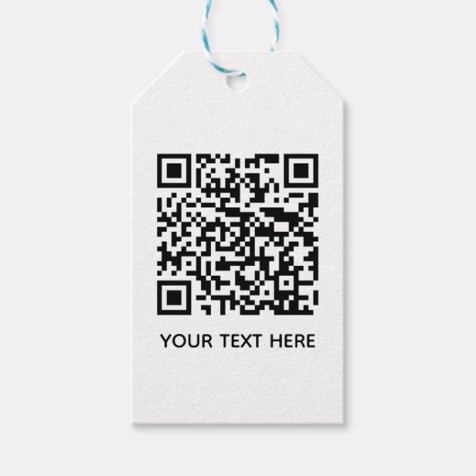 Fügen Sie Ihren eigenen QR Code Text Scan Minimal Geschenkanhänger (Vorderseite)