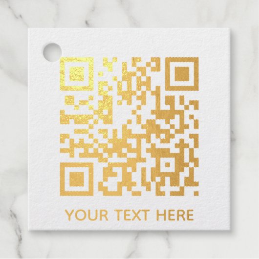 Fügen Sie Ihren eigenen QR Code Text Scan Minimal Geschenkanhänger (Vorderseite)