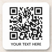 Fügen Sie Ihren eigenen QR Code Text Scan Minimal Getränkeuntersetzer (Vorderseite)
