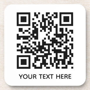 Fügen Sie Ihren eigenen QR Code Text Scan Minimal Getränkeuntersetzer