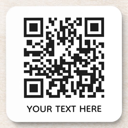 Fügen Sie Ihren eigenen QR Code Text Scan Minimal Getränkeuntersetzer (Vorderseite)