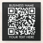 Fügen Sie Ihren eigenen QR Code Text Scan Minimal Glasuntersetzer (Vorderseite)