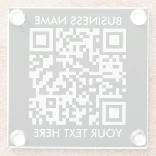 Fügen Sie Ihren eigenen QR Code Text Scan Minimal Glasuntersetzer (Rückseite)