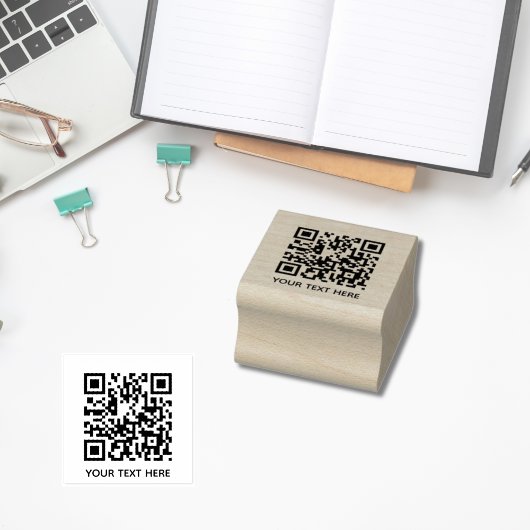 Fügen Sie Ihren eigenen QR Code Text Scan Minimal  Gummistempel