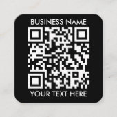Fügen Sie Ihren eigenen QR Code Text Scan Minimal  Quadratische Visitenkarte (Vorderseite)