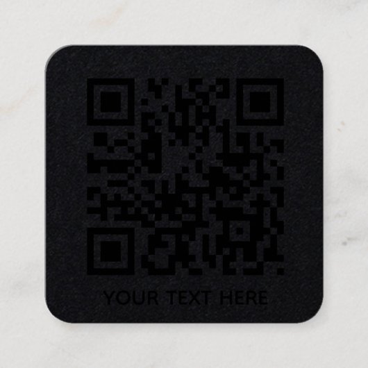 Fügen Sie Ihren eigenen QR Code Text Scan Minimal  Quadratische Visitenkarte (Vorderseite)